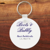 Boots & Bubble bachelorette party name purpleplace キーホルダー (裏面)