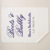Boots & Bubble bachelorette party name purpleplace シェルパブランケット (正面(横))