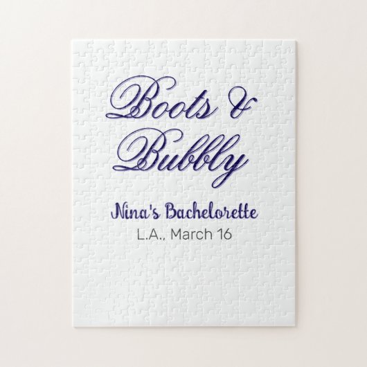 Boots & Bubble bachelorette party name purpleplace ジグソーパズル (縦)