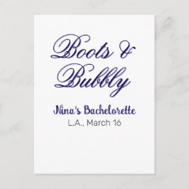 Boots & Bubble bachelorette party name purpleplace ポストカード