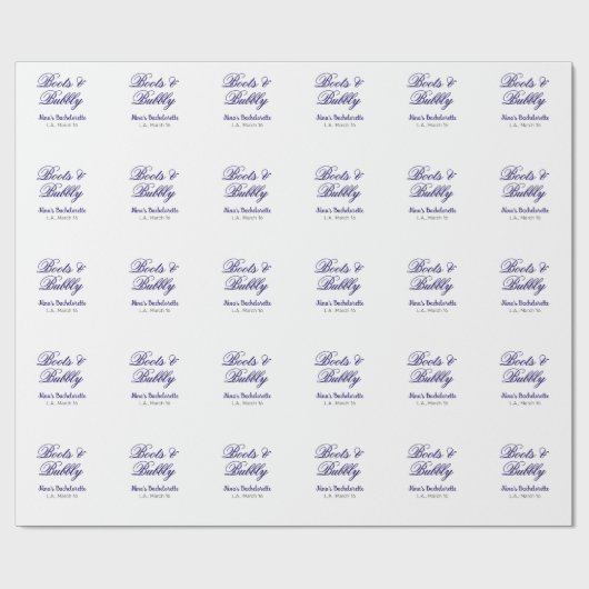 Boots & Bubble bachelorette party name purpleplace ラッピングペーパー (フラット)