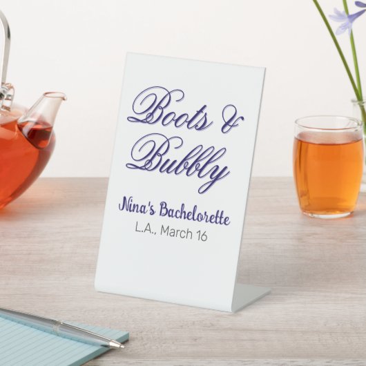 Boots & Bubble bachelorette party name purpleplace 台座サイン (インサイチュ)
