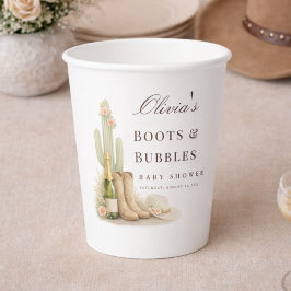 Boots & Bubbles Boho Chic Western Baby Shower 紙コップ