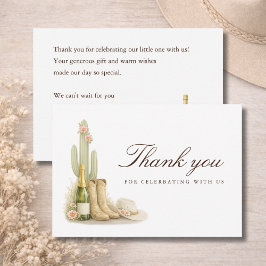 Boots & Bubbles Elegant Baby Shower サンキューカード