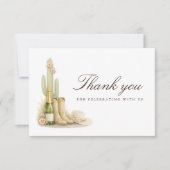 Boots & Bubbles Elegant Baby Shower サンキューカード (正面)