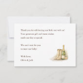 Boots & Bubbles Elegant Baby Shower サンキューカード (裏面)