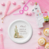 Boots & Bubbles Elegant Western Baby Shower ペーパープレート (パーティー)