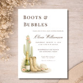 Boots & Bubbles Western Baby Shower 招待状