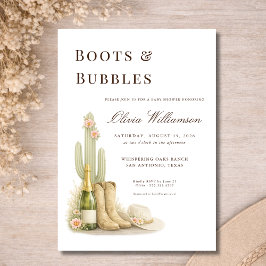 Boots & Bubbles Western Baby Shower 招待状