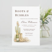 Boots & Bubbles Western Baby Shower 招待状 (スタンド正面)