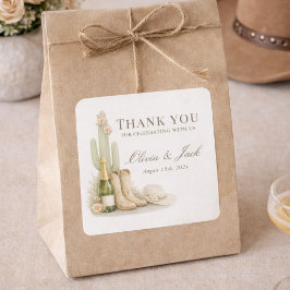 Boots & Bubbles Western Gender Neutral Thank You スクエアシール