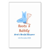 Boots & bubbly champagne bottle bridal shower blue テーブルナンバー (裏面)