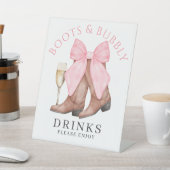 Boots Bubbly Western Bridal Shower Drinks 台座サイン (インサイチュ)