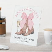 Boots Bubbly Western Bridal Shower Food Drinks 台座サイン (インサイチュ)