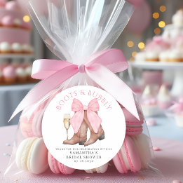 Boots Bubbly Western Country Bridal Shower ラウンドシール