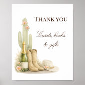 Boots & Bubbly Western Theme Cards Books and Gifts ポスター (正面)