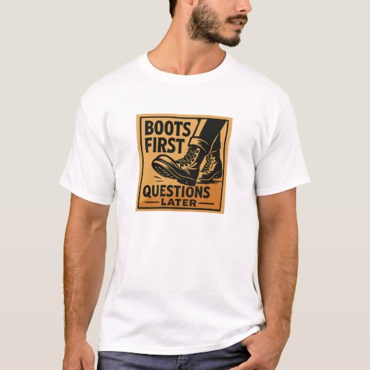 Boots First Bold Western Design Tシャツ (正面)