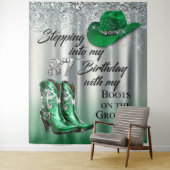 Boots on the Ground birthday backdrop タペストリー (インサイチュ)