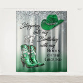 Boots on the Ground birthday backdrop タペストリー (正面)