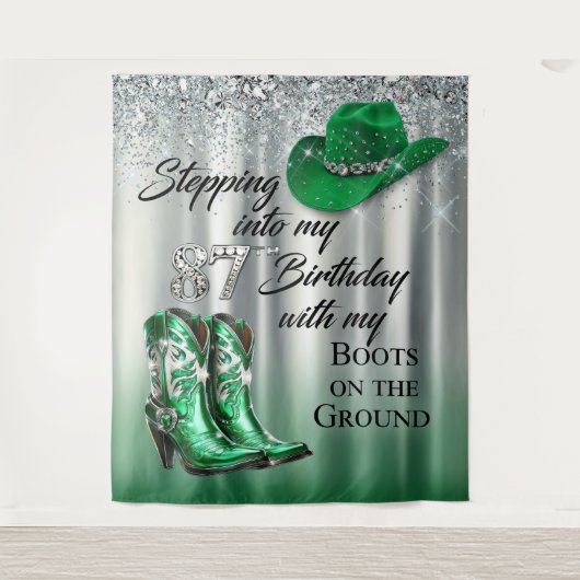 Boots on the Ground birthday backdrop タペストリー (正面)