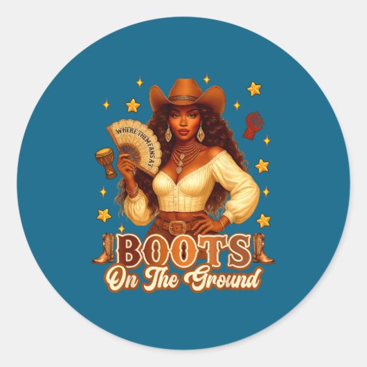 Boots On The Ground Black History Cowgirl Where Th ラウンドシール (正面)