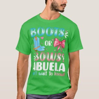 Boots Or Bows Abuela Gender Reveal Baby Shower Pre Tシャツ