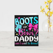 Boots Or Bows Daddy Loves You Gender Reveal Party  カード (黄色い花)