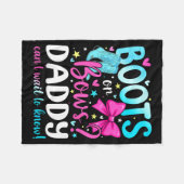 Boots Or Bows Daddy Loves You Gender Reveal Party フリースブランケット (正面(横))