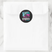 Boots Or Bows Daddy Loves You Gender Reveal Party  ラウンドシール (バッグ)