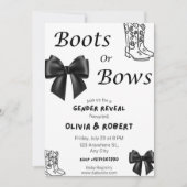 Boots or Bows Gender Reveal Invitation 招待状 (正面)