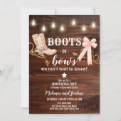 Boots or Bows Gender Reveal Party 招待状 (正面)