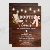 Boots or Bows Gender Reveal Party 招待状 (正面/裏面)