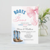 Boots or Bows Gender Reveal Party Invitation 招待状 (スタンド正面)