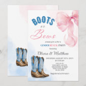 Boots or Bows Gender Reveal Party Invitation 招待状 (正面/裏面)