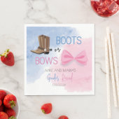 Boots or Bows gender reveal party napkins スタンダードランチョンナプキン (インサイチュ)