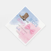 Boots or Bows gender reveal party napkins スタンダードランチョンナプキン (角)
