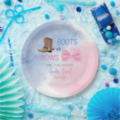 Boots or Bows gender reveal party plates ペーパープレート (パーティー)