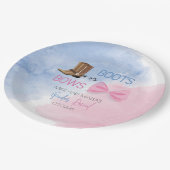 Boots or Bows gender reveal party plates ペーパープレート (アングル)
