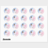 Boots or Bows gender reveal party stickers ラウンドシール (シート)