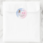 Boots or Bows gender reveal party stickers ラウンドシール (バッグ)