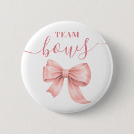 Boots or Bows Gender Reveal Pink Girl Team Bows 缶バッジ