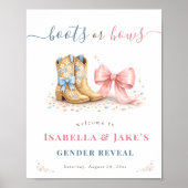 Boots Or Bows  Gender Reveal Shower Welcome ポスター (正面)
