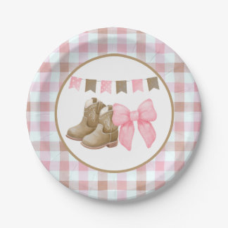 Boots or Bows Gender Reveal Theme Paper Plates ペーパープレート