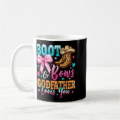 Boots Or Bows Godfather Loves You Gender Reveal Fa コーヒーマグカップ (左)