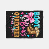 Boots Or Bows Godfather Loves You Gender Reveal Fa フリースブランケット (正面(横))