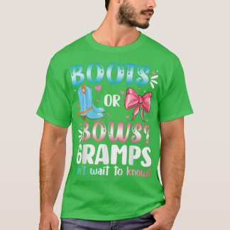 Boots Or Bows Gramps Gender Reveal Baby Shower Pre Tシャツ