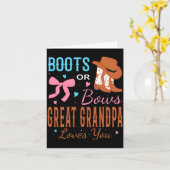 Boots Or Bows Great Grandpa Loves You Gender Revea カード (黄色い花)