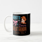 Boots Or Bows Great Grandpa Loves You Gender Revea コーヒーマグカップ (左)
