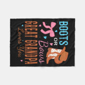 Boots Or Bows Great Grandpa Loves You Gender Revea フリースブランケット (正面(横))