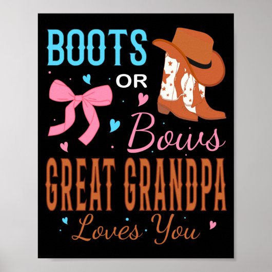 Boots Or Bows Great Grandpa Loves You Gender Revea ポスター (正面)